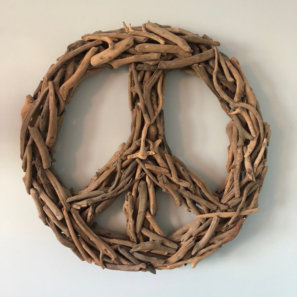 Drift Wood Peace Sign Decor